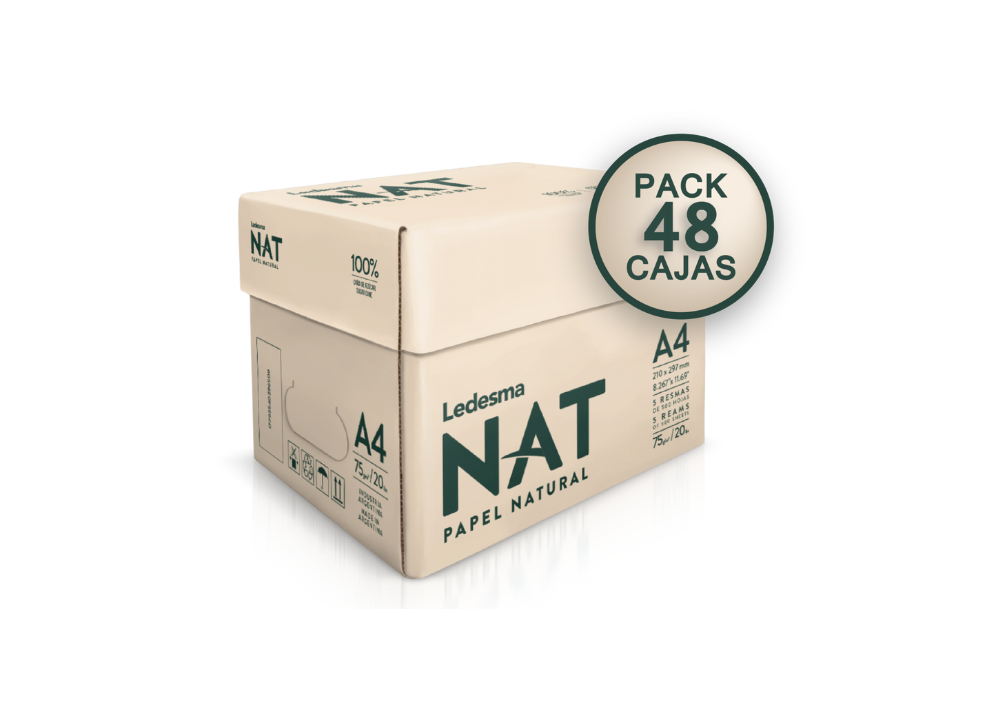 48 cajas. Papel de caña de azúcar